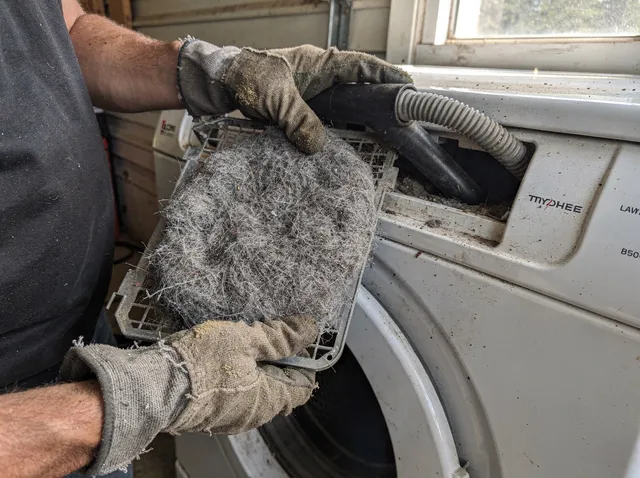 Cleaning Dryer Lint Trap in Weddington