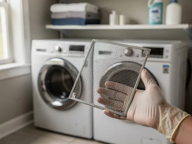 Weddington Dryer Vent Cleaning specialist performing detailed lint trap cleaning service in Weddington