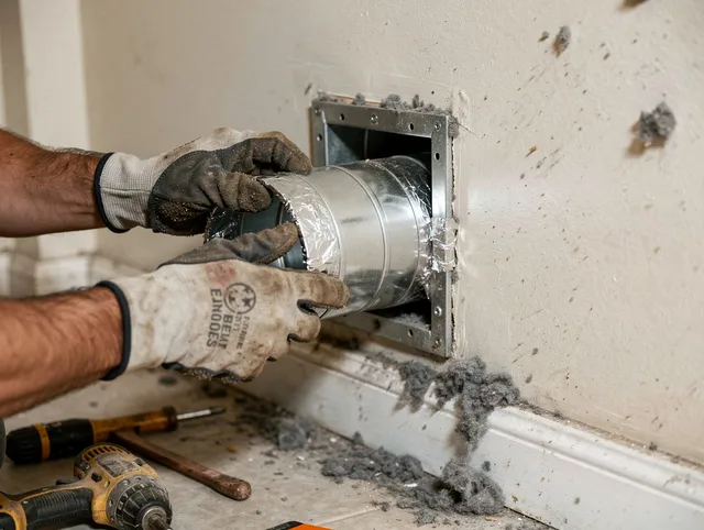 Professional dryer vent repair and installation by Weddington Dryer Vent Cleaning in Weddington